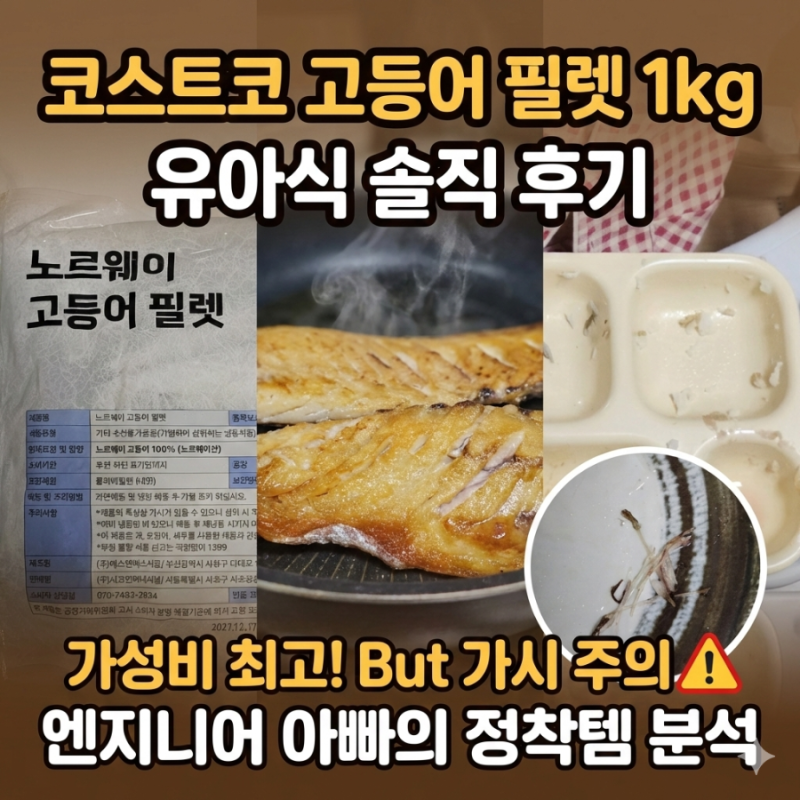 코스트코 노르웨이 고등어 필렛 1kg 가성비 단점 유아식 손질 고등어 환승 후기