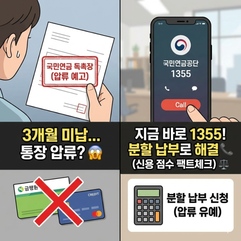 국민연금 미납 3개월... 내 통장 압류당하나요? 독촉장 받았을 때 대처법: 분할 납부 신청 & ....