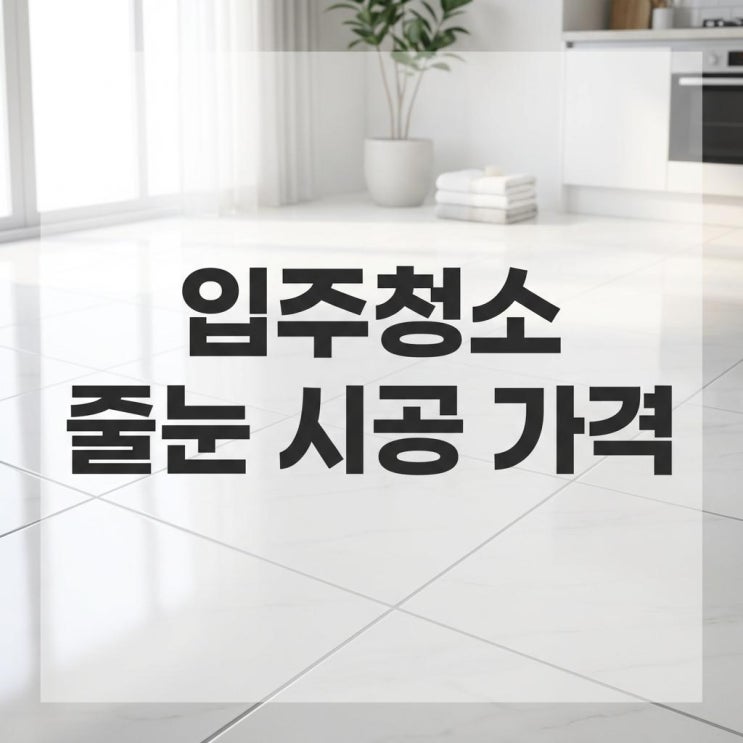  입주청소 줄눈 시공 가격 2월 신축 아파트 입주! 호구 탈출 평당 시세표와 체크리스트