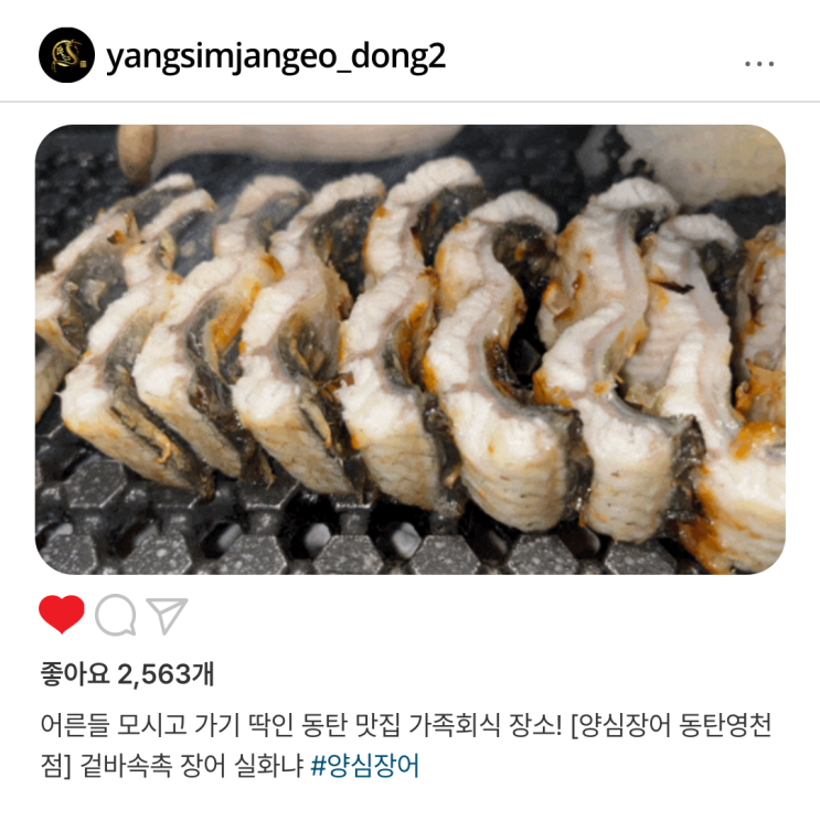  어른들 모시고 가기 딱인 동탄 맛집 가족회식 장소! [양심장어 동탄영천점] 겉바속촉 장어 실화냐