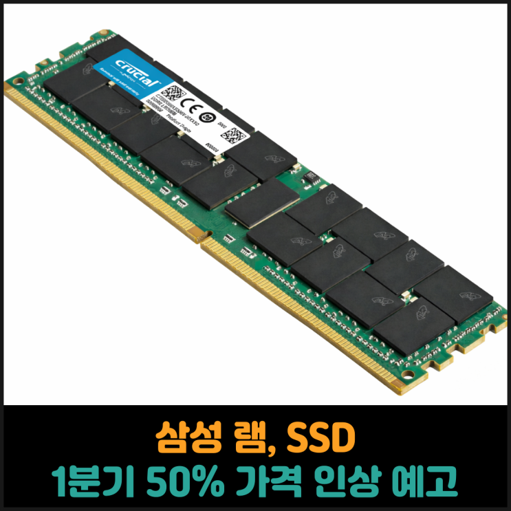  삼성 2026년 1분기에 램, SSD 가격 50% 인상