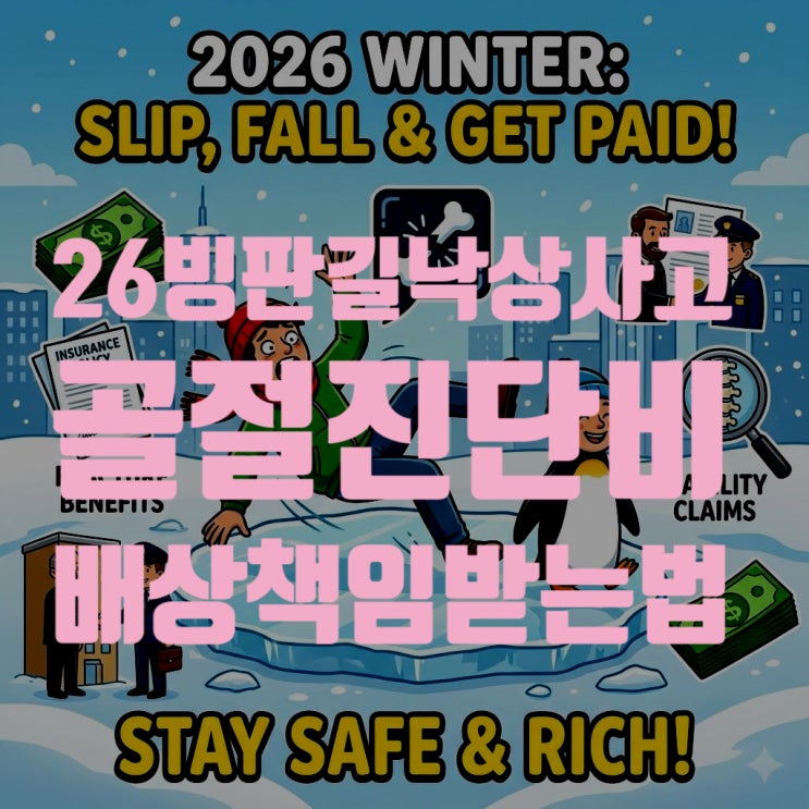  2026 빙판길 낙상사고, 골절 진단비부터 배상책임까지 100% 받는 법 (총정리)