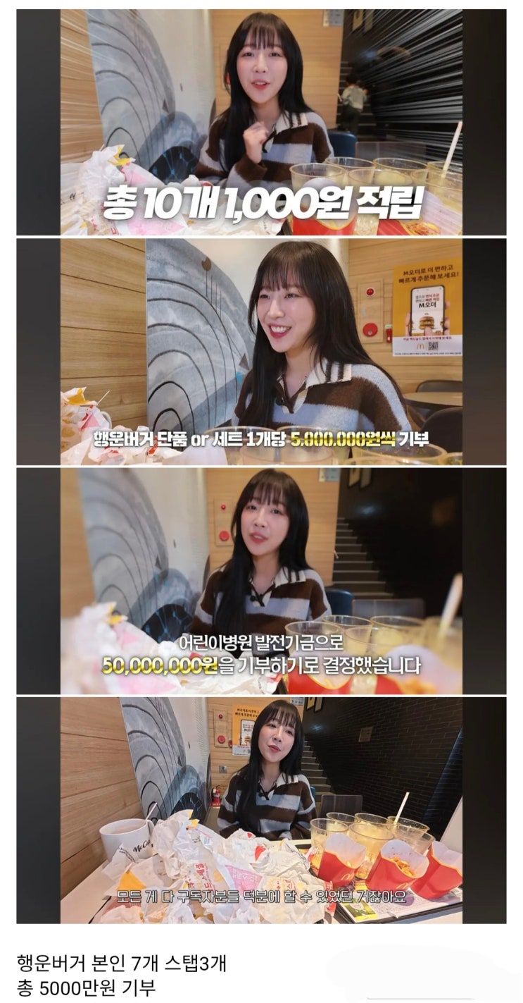  쯔양 버거 하나당 500만원 기부.jpg