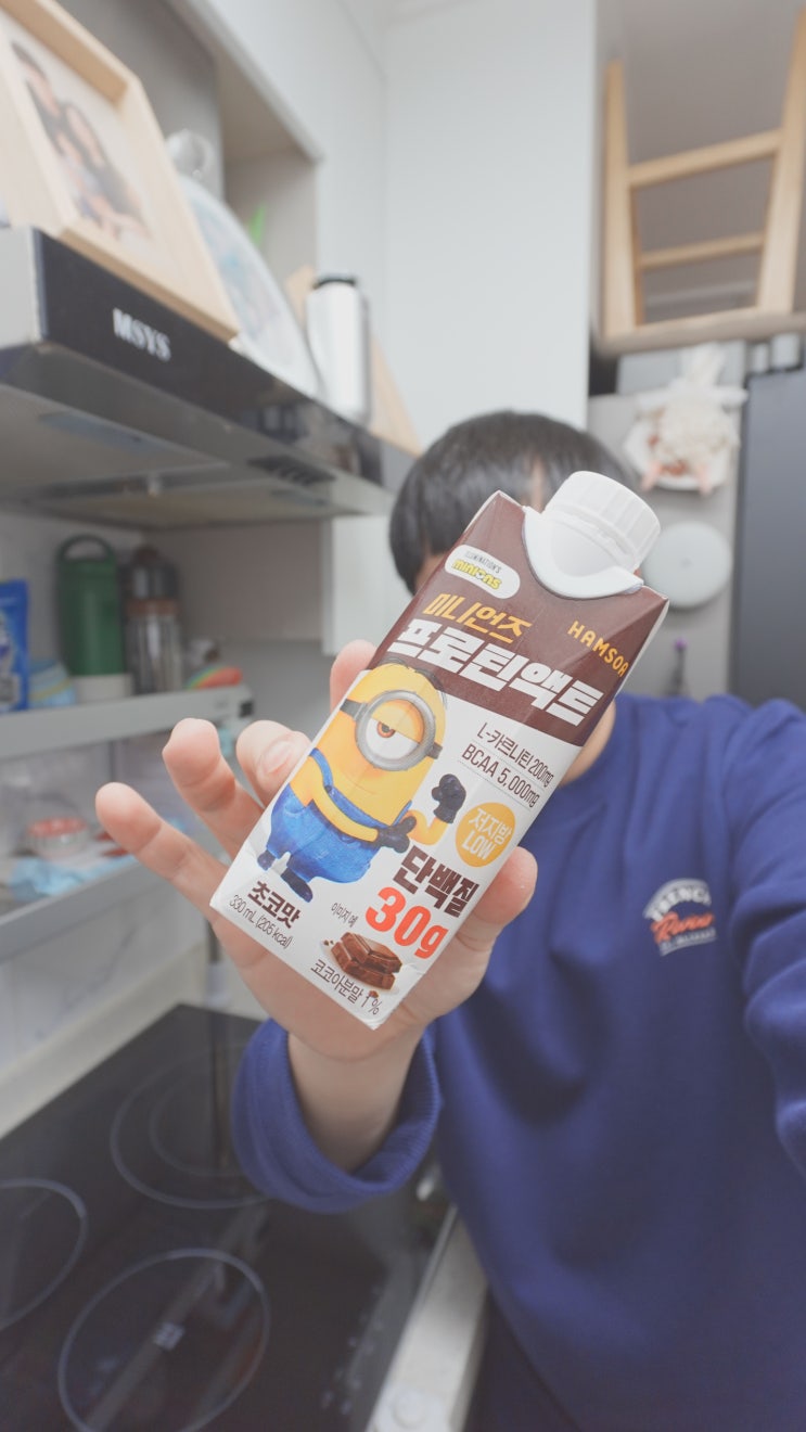  함소아 미니언즈 프로틴액트 초코맛 330ml 단백질 30g 음료 아침식사 대용 섭취 후기