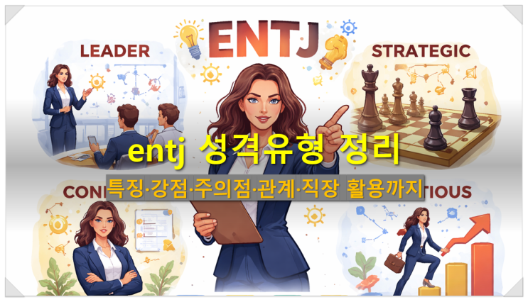  entj 성격유형 특징 강점 주의점 관계 직장 활용까지