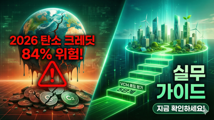  자발적 탄소시장(VCM) 품질 평가 5단계 실무 가이드, 2026년 탄소 크레딧 84%가 위험!