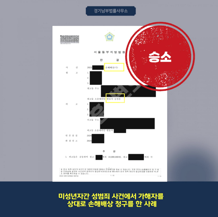 미성년자끼리 합의된 촬영물 협박 사건, 가해자 상대로 민사 손해배상 책임이 인정된 사건