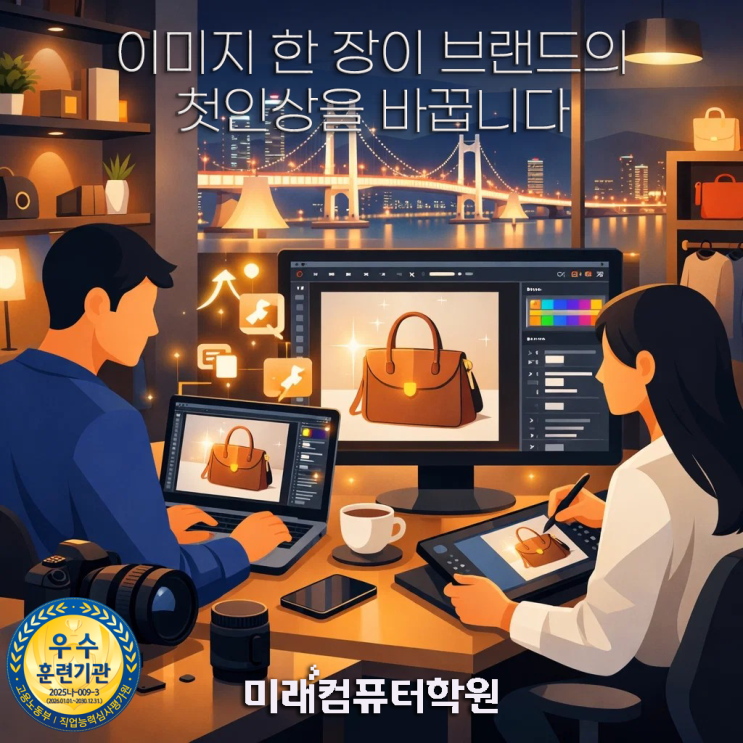  부산쇼핑몰학원추천-포토샵 국비지원으로 쇼핑몰 디자인 끝내기! GTQ자격증+포트폴리오까지 한 번에?