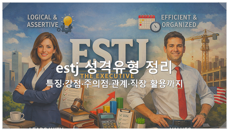  ESTJ 성격유형 정리 : 특징·강점·주의점·관계·직장 활용까지