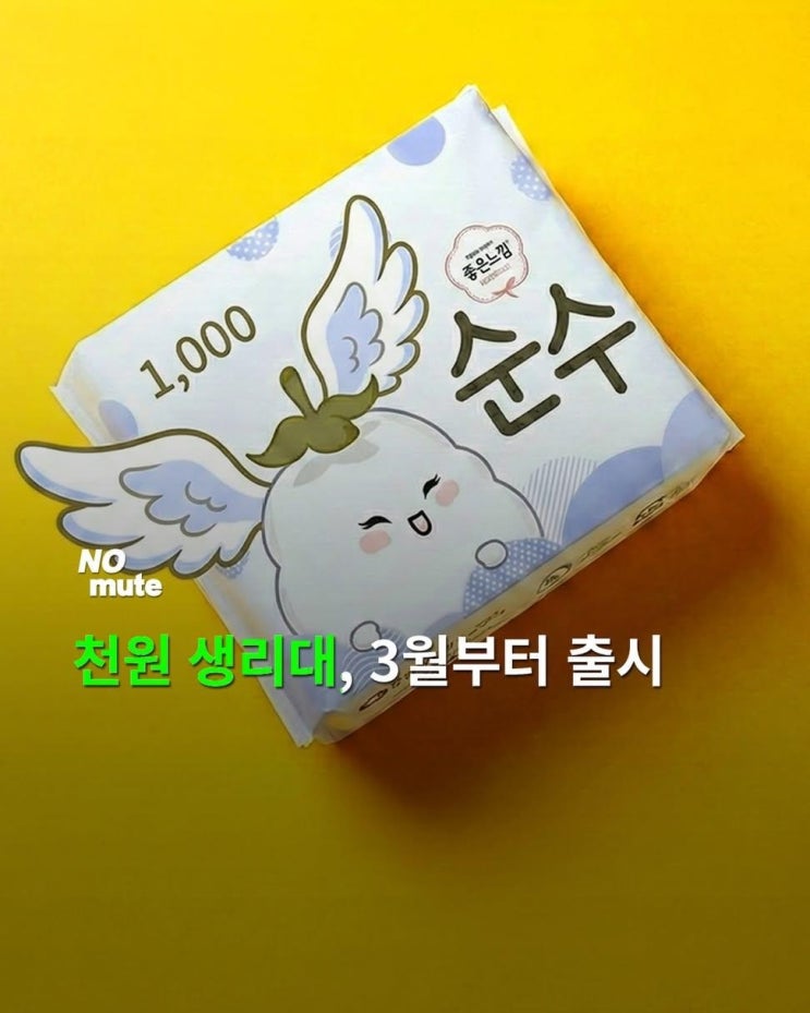  "1000원대 생리대" 빠르면 3월부터 출시,절실한 분들께 도움되길...