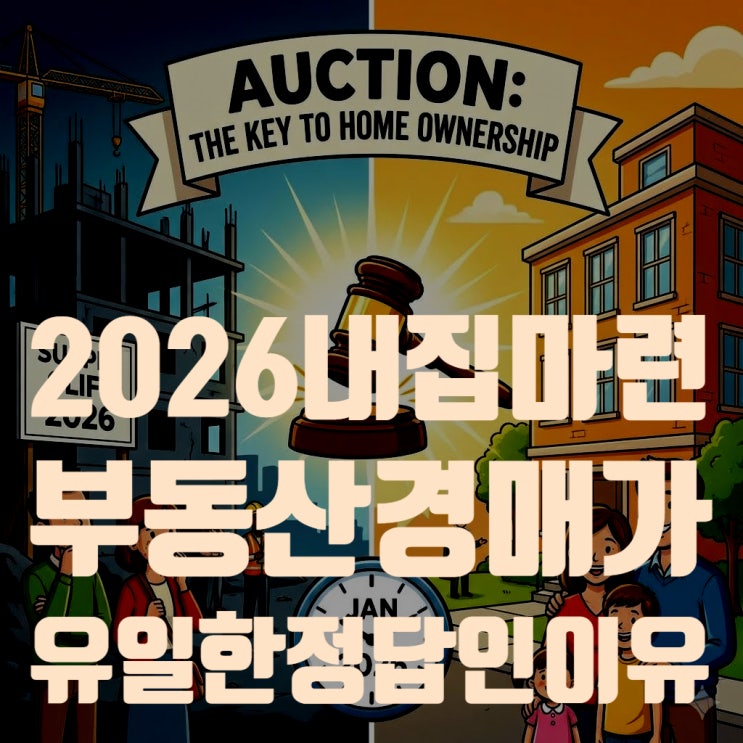  2026년 내 집 마련, 지금 '부동산 경매'가 유일한 정답인 이유 (feat. 공급절벽)
