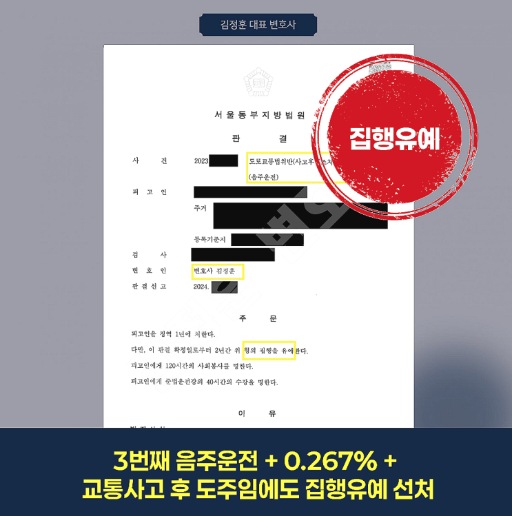  세번째 음주운전 후 도주, 집행유예 이끈 법적판단 기준