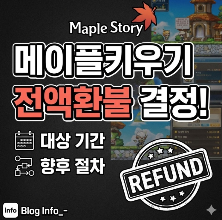  메이플키우기 전액환불 결정! 대상 기간 및 향후 절차 정리