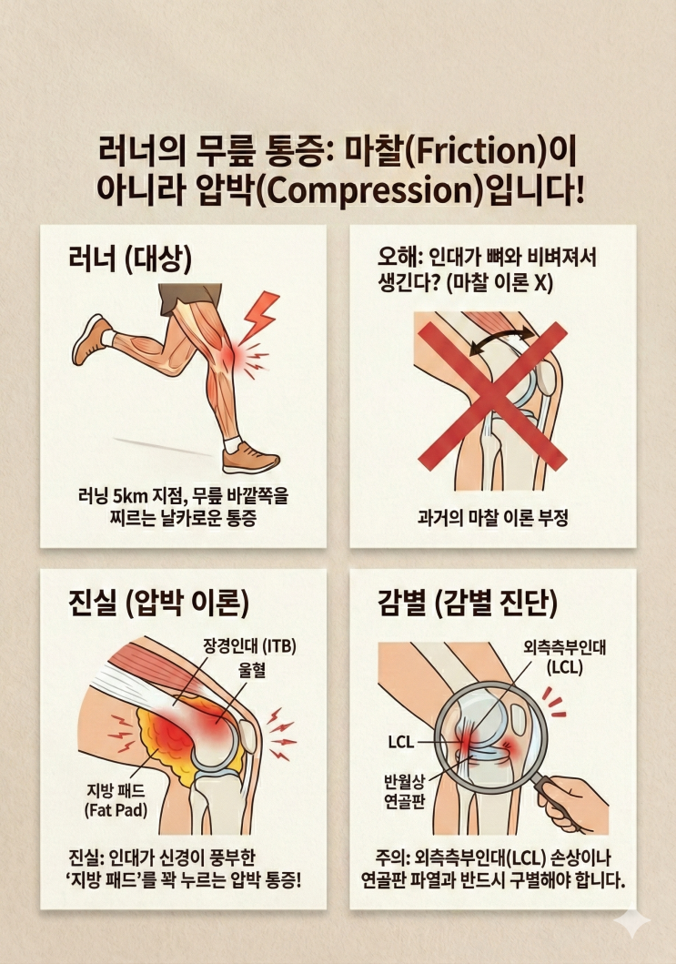  러닝만 하면 무릎 찌릿? 장경인대 문지르지 말고 압박을 해결하세요.