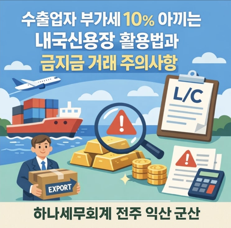  수출업자 부가세 10% 아끼는 내국신용장 활용법과 금지금 거래 주의사항 : 군산세무사의 세금이야기