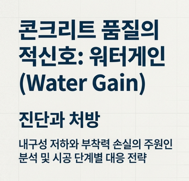  콘크리트 워터게인(Water Gain)  : 부실 공사 막는 핵심 관리 포인트