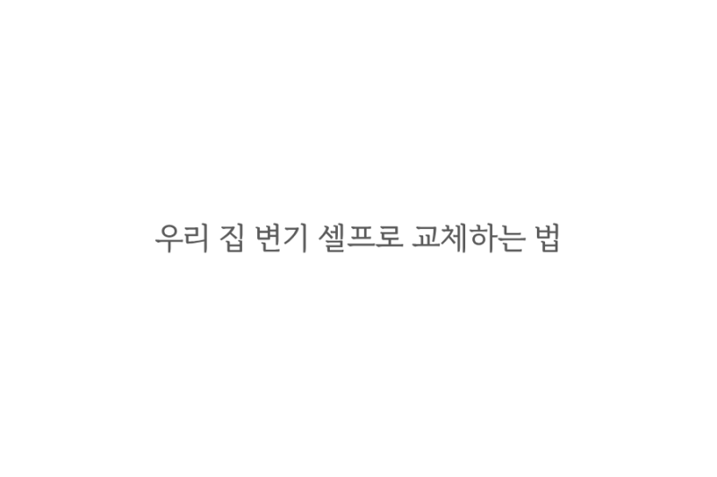 우리 집 변기 셀프로 교체하는 법