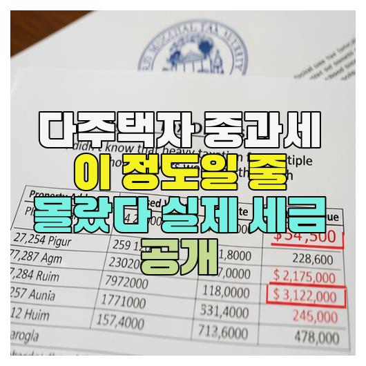  다주택자 중과세 이 정도일 줄 몰랐다 실제 세금 공개
