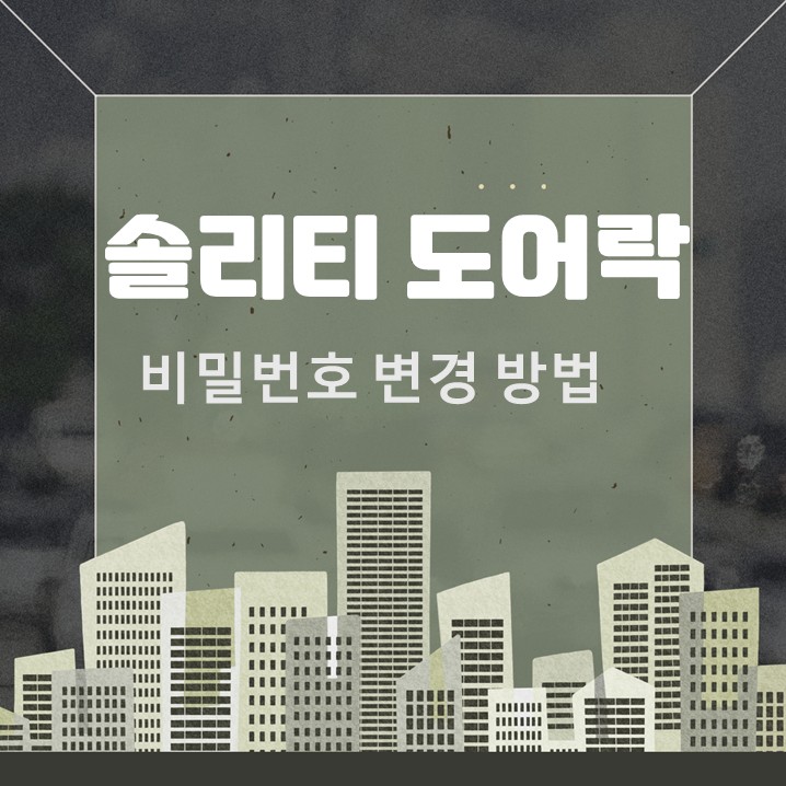  솔리티 도어락 비번변경 간단한 방법