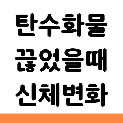  탄수화물 끊었을때 신체 변화