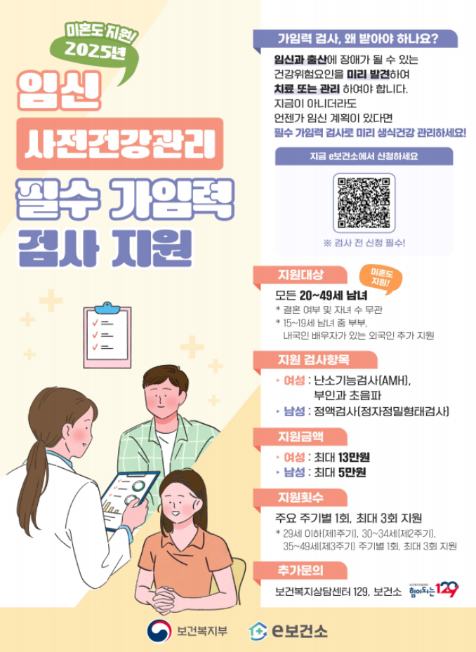 정액검사 비용 무료 방법 가임력 검사 둘째 준비