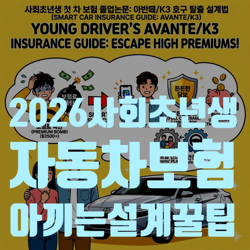 2026 사회초년생 자동차보험 아반떼 K3 보험료 100만원 아끼는 설계 꿀팁