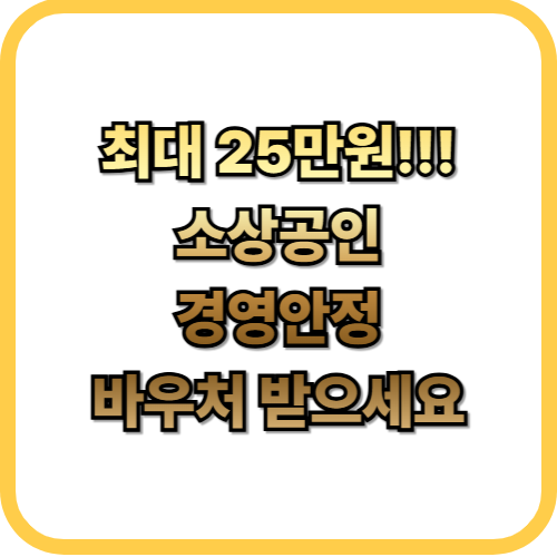  2026 소상공인 경영안정 바우처 25만원지원대상·기간·사용처
