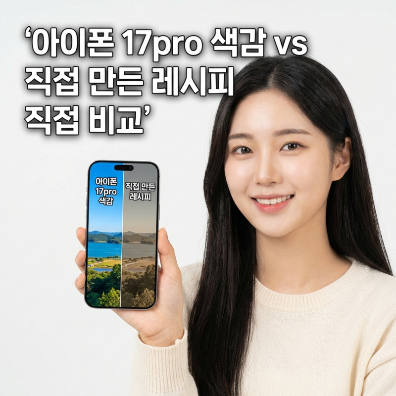 아이폰 17pro 색감 vs 직접 만든 레시피 직접 비교