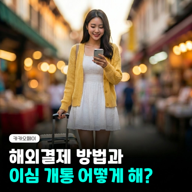  카카오페이 해외결제 방법 알고 핸드폰 이심 개통 한다면