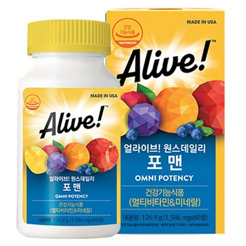 하루 한 알로 남성 활력 챙기기! 얼라이브 원스데일리 포 맨 멀티비타민 80정 솔직 가이드