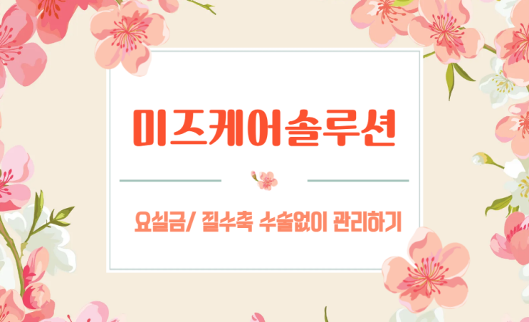  서울Y존관리 서울요실금치료 서울갱년기개선 서울중년여성 이제는 회피하지말고 미즈케어솔루션으로 관리하기