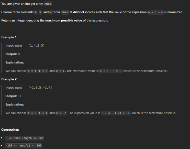  JAVA_LeetCode 3745_Maximize Expression of Three Elements