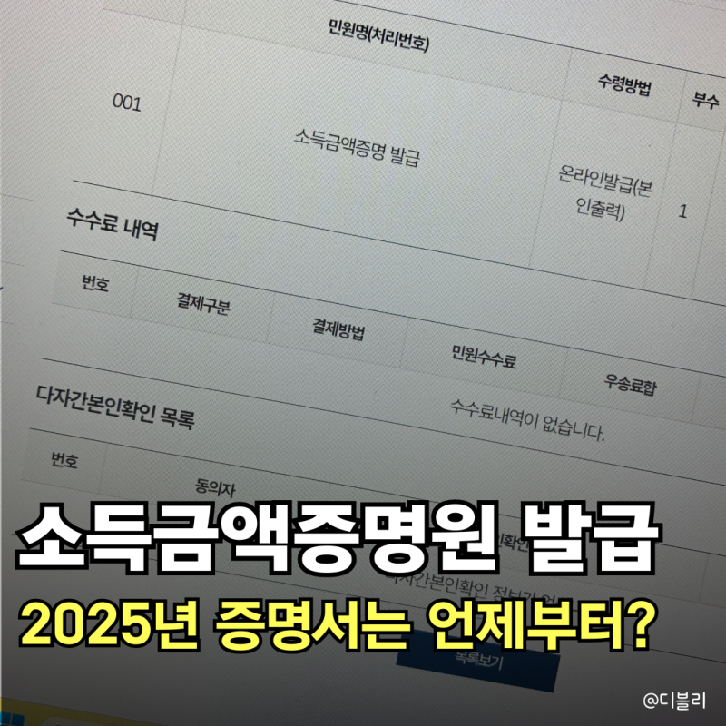 소득금액증명원 발급방법, 2025년 신청 시 취소되는 이유