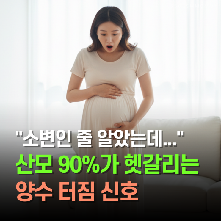  소변인 줄 알았는데..." 산모 90%가 헷갈리는 양수새는증상