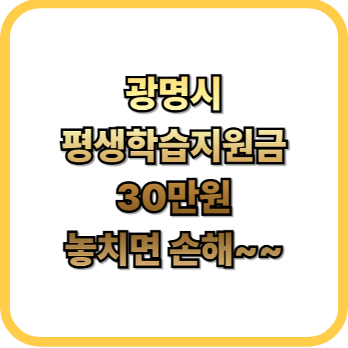  2026 평생학습지원금 30만원 놓치면 손해광명시 50대 필독