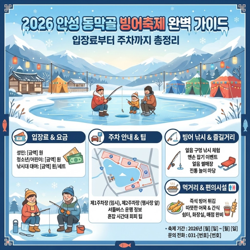2026 안성 동막골 빙어축제 완벽 가이드, 입장료부터 주차까지 총정리