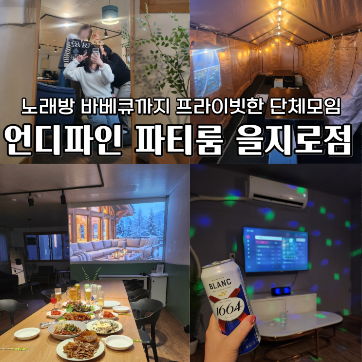  언디파인 파티룸 을지로점 노래방 바베큐 완벽 구비 모임 장소 대여 추천