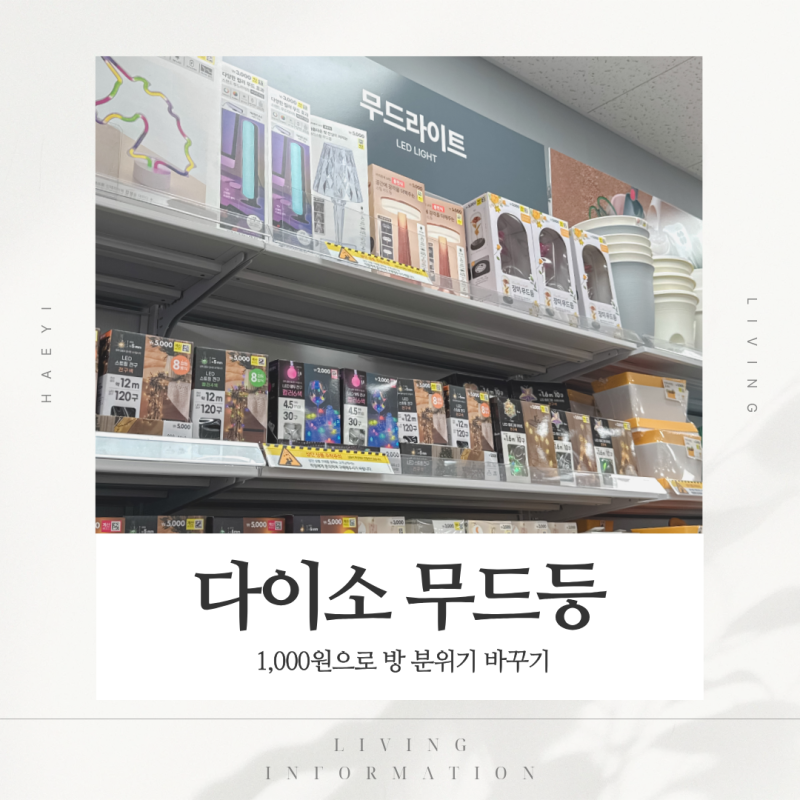 다이소 무드등 추천 1,000원부터 5,000원까지 가격대별 조명 비교