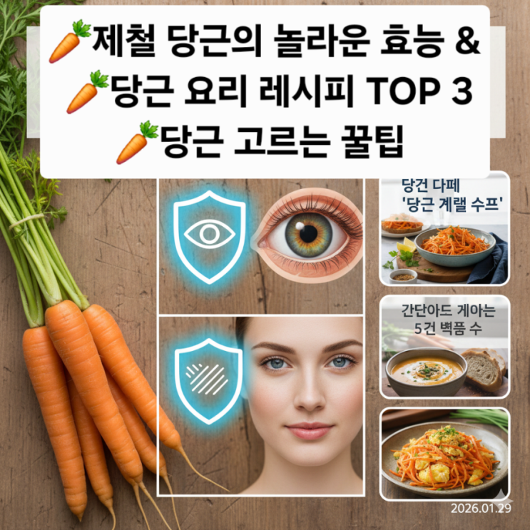  제철 당근의 5가지 놀라운 효능과 영양 당근 요리 레시피 TOP 3 /당근 고르는 꿀팁