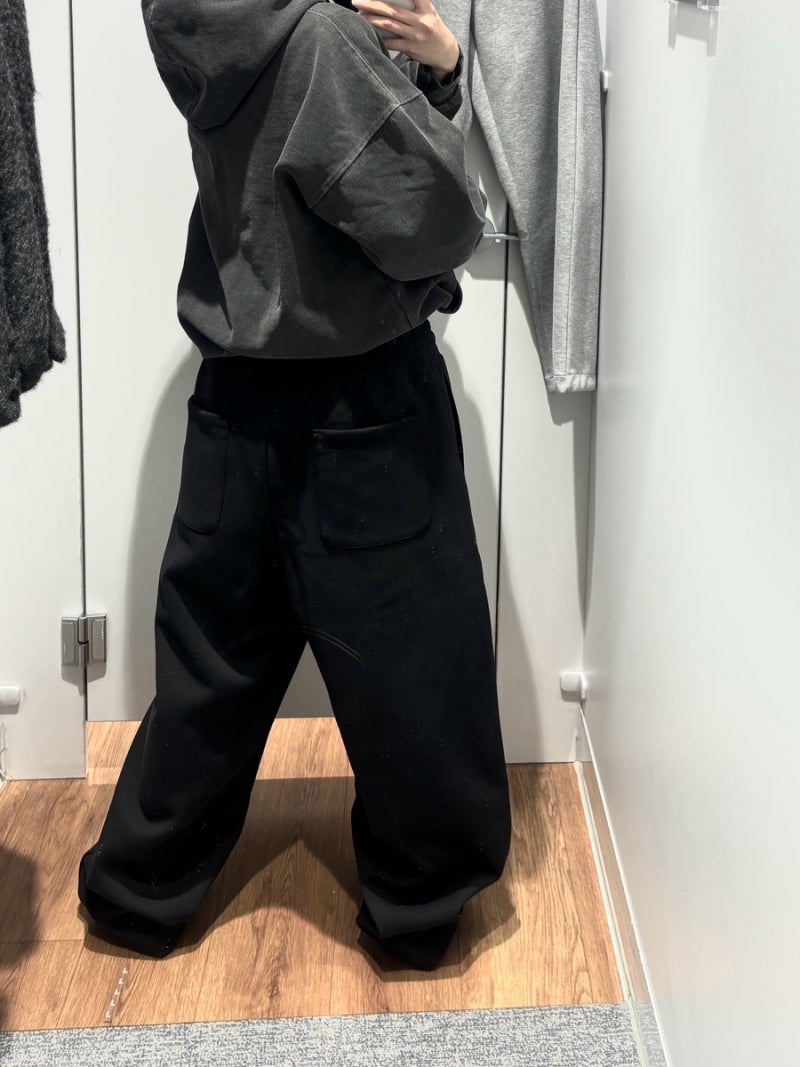 [UNIQLO] 유니클로 스웨트 와이드 팬츠 M, L 여자 착용 후기, 유니클로 바지 사이즈 / 스웨트 팬....
