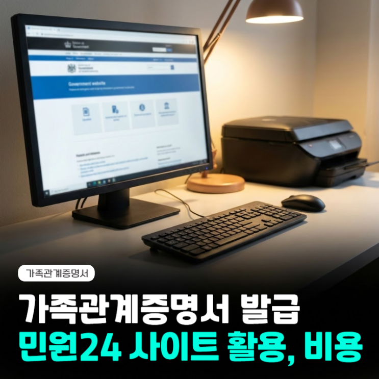  가족관계증명서 민원24 사이트 온라인 발급 방법, 비용