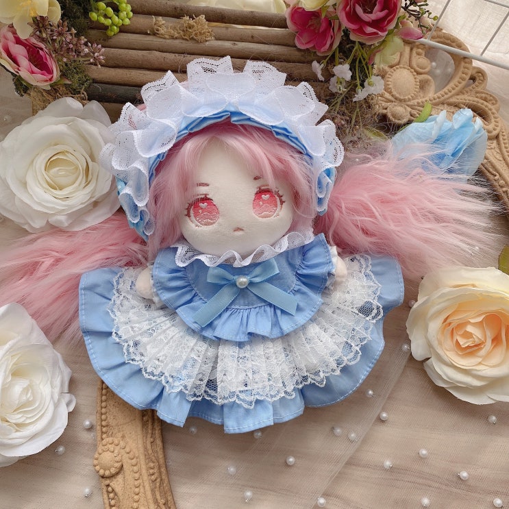  20cm 블루 블루밍 원피스 세트 인형옷 롱바디 체형 아이돌인형옷