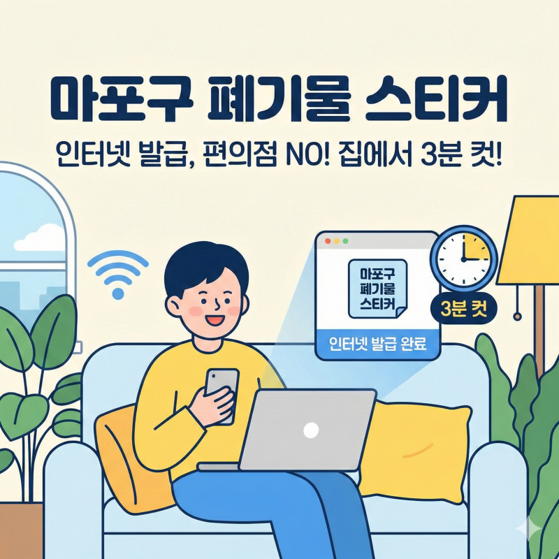 마포구 폐기물 스티커 인터넷 발급 편의점 갈 필요 없이 3분 컷