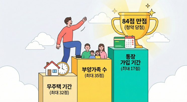  2026년 청약 가점 계산기 쉽게  배우자 통장 합산으로 +3점