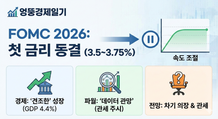  2026년 첫 FOMC, 금리 동결! 연준의 속도 조절 시작