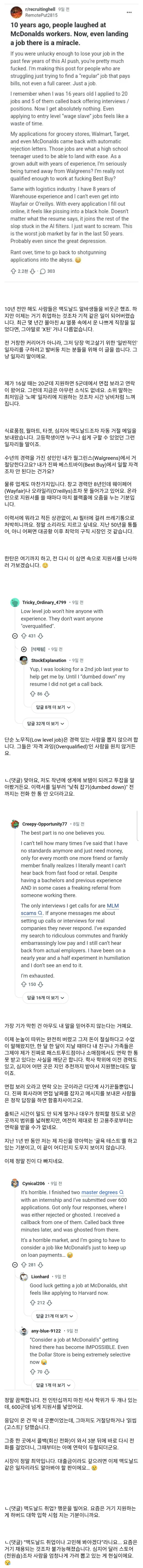  현 미국 취업시장에 한탄 나온다는 미국인들.jpg