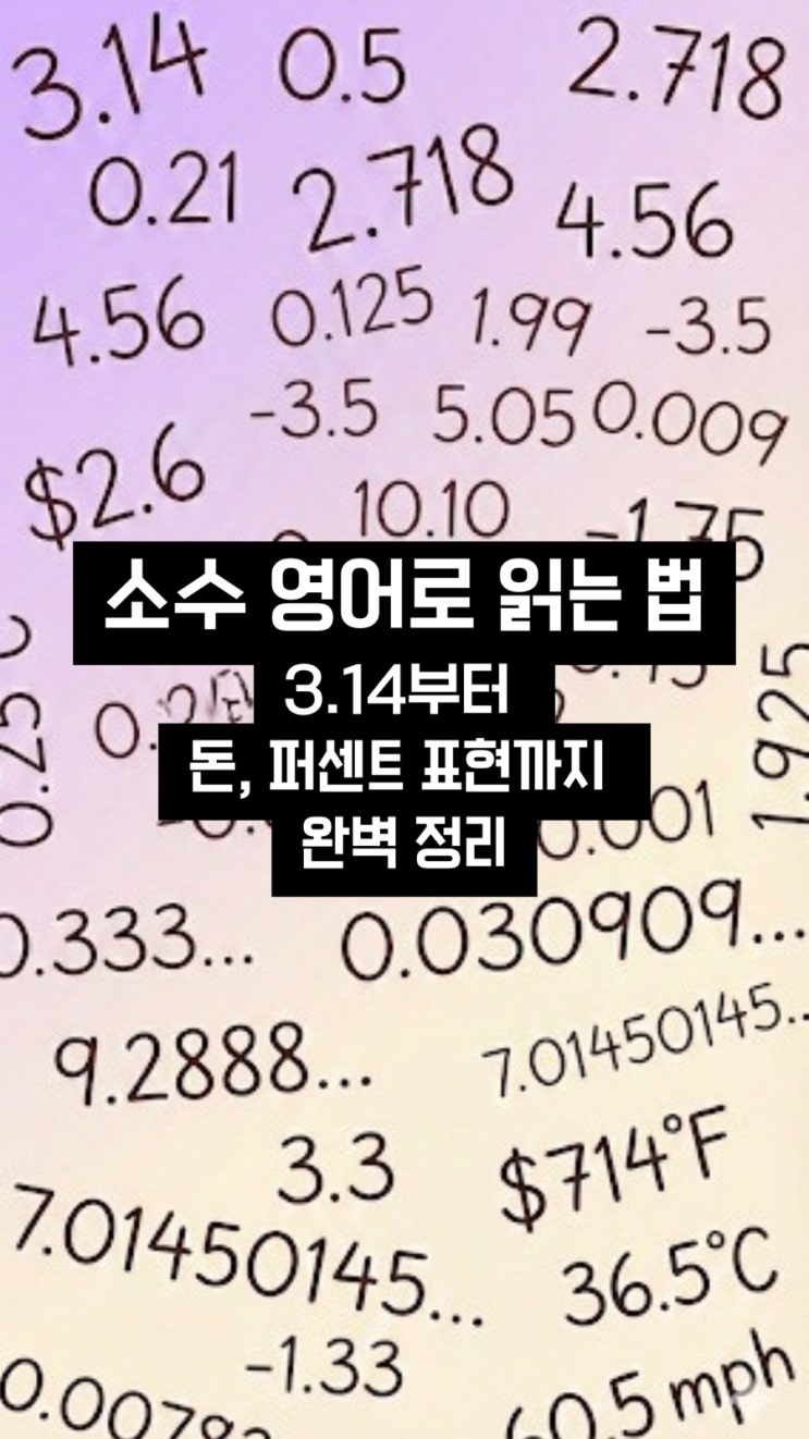  소수 영어로 읽는 법: 3.14부터 돈, 퍼센트 표현까지 완벽 정리