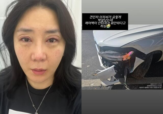 “가로수 들이받아” 허안나, 교통사고 후 도움 요청