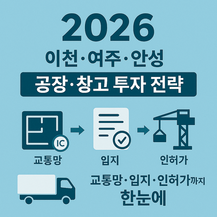  2026 이천·여주·안성 공장·창고 투자 전략 | 교통망·입지·인허가까지 한눈에