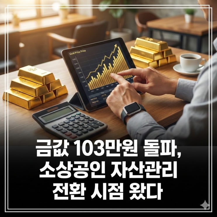  금값 103만원 돌파, 소상공인 자산관리 전환 시점 왔다